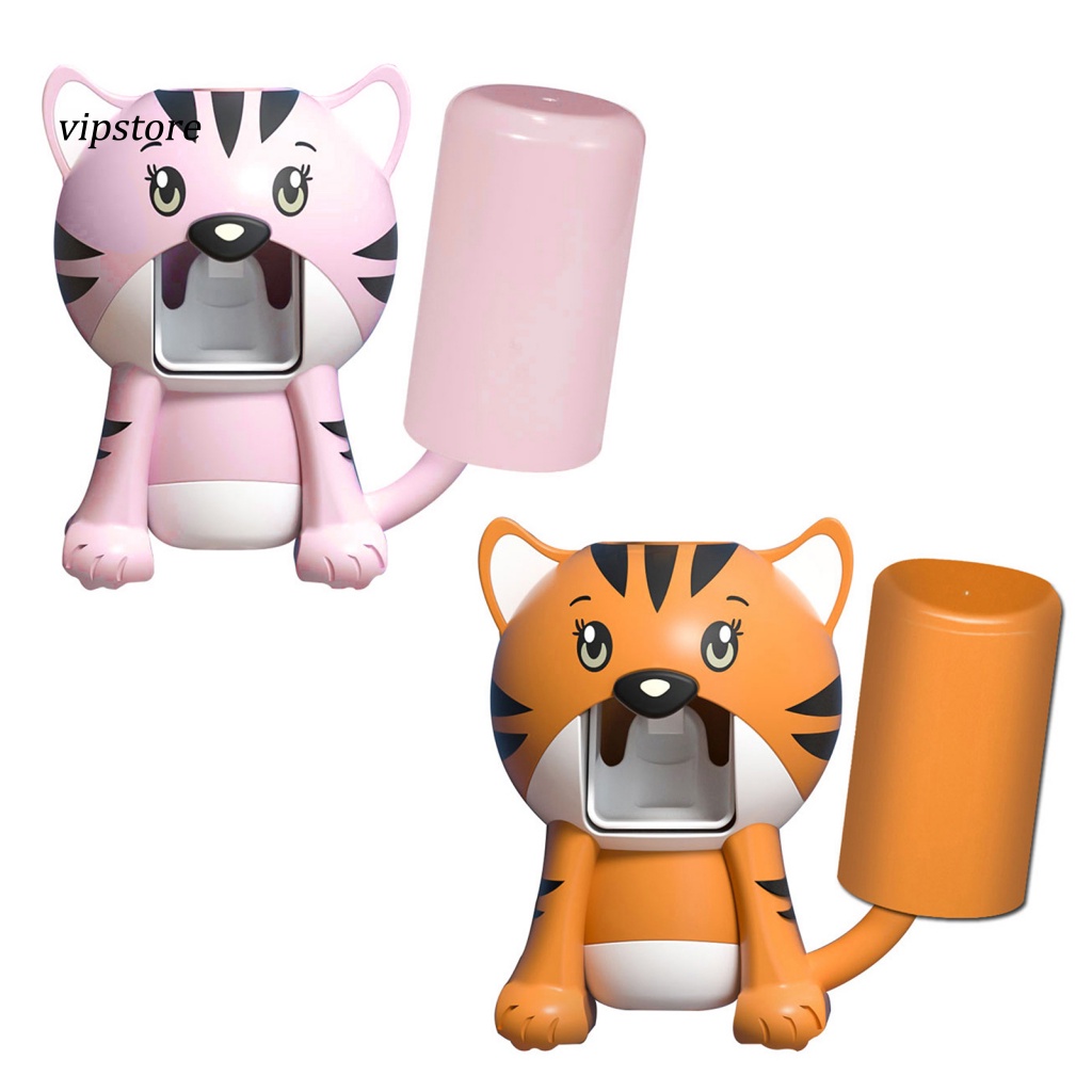 Dụng Cụ Nặn Kem Đánh Răng Tự Động Gắn Tường Hình Hổ Hoạt Hình Dành Cho Phòng Tắm