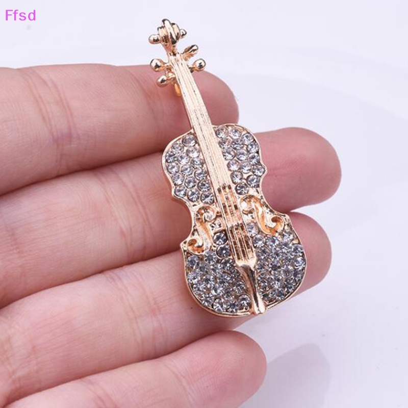 Ghim Cài Áo Hình Đàn Violin Đính Đá Thời Trang Cho Nữ