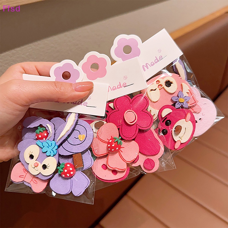 {Ffsd} Bộ 5 Kẹp Tóc Khóa Dán Hoạt Hình Dễ Thương Phong Cách Hàn Quốc Cho Bé Gái * Bán Chạy
