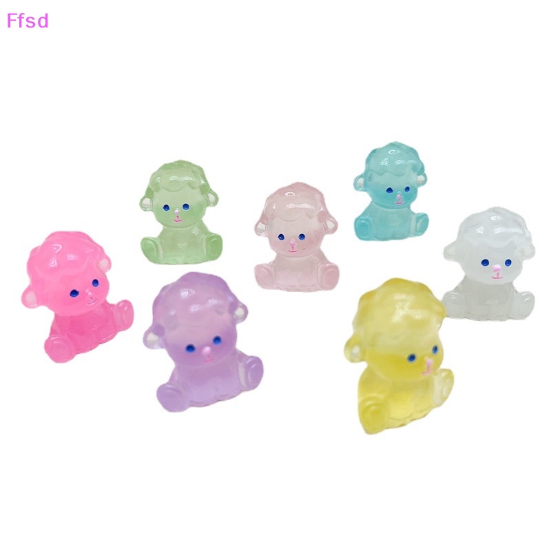 {Ffsd} Set 5 Tượng Nhựa Resin Dạ Quang Hình Hoạt Hình Phát Sáng Dễ Thương Trang Trí Tiểu Cảnh / Nhà Cửa Thủ Công