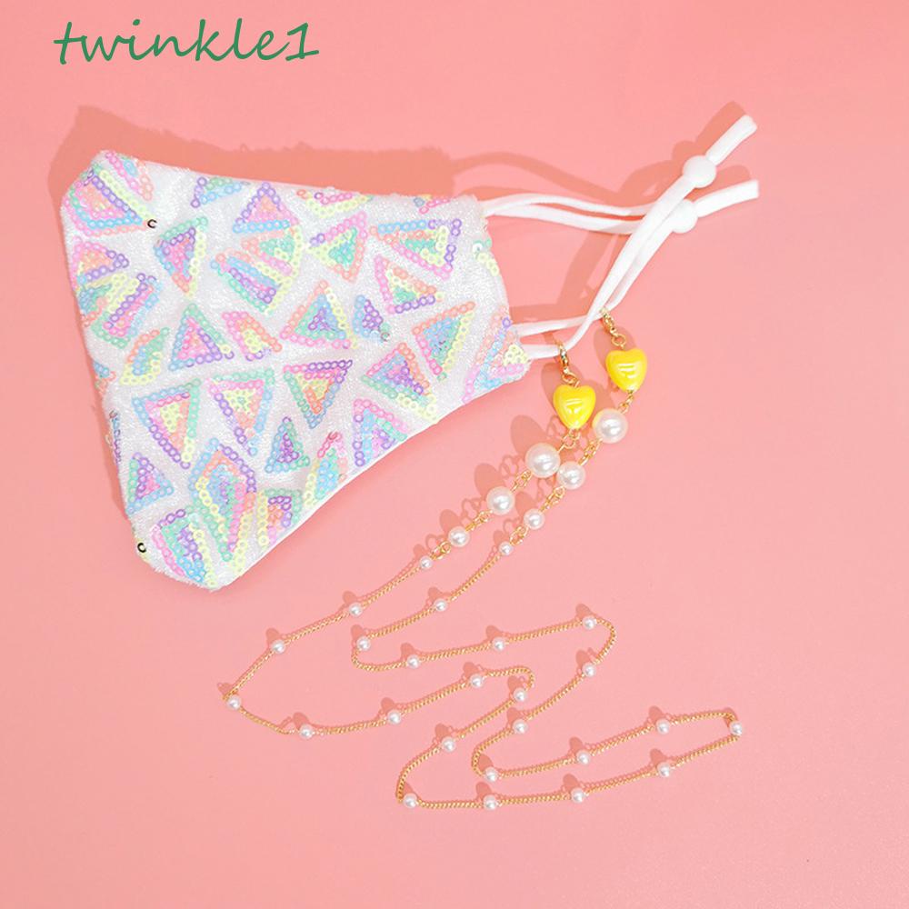 Dây Đeo Kính Chống Thất Lạc Hình Trái Tim / Bướm Lấp Lánh Thời Trang|Mặt Nạ Chuỗi Hạt Thiết Kế Độc Đáo Thời Trang Cao Cấp