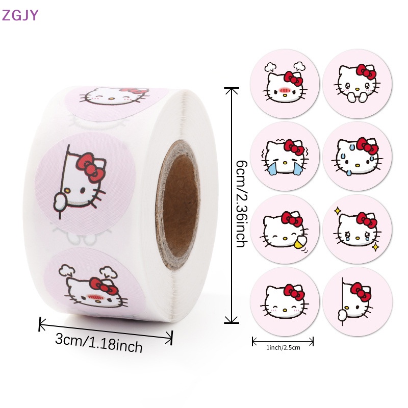 Set 500 Nhãn Dán Tròn Họa Tiết Hoạt Hình Dễ Thương Trang Trí Đồ Chơi Mới