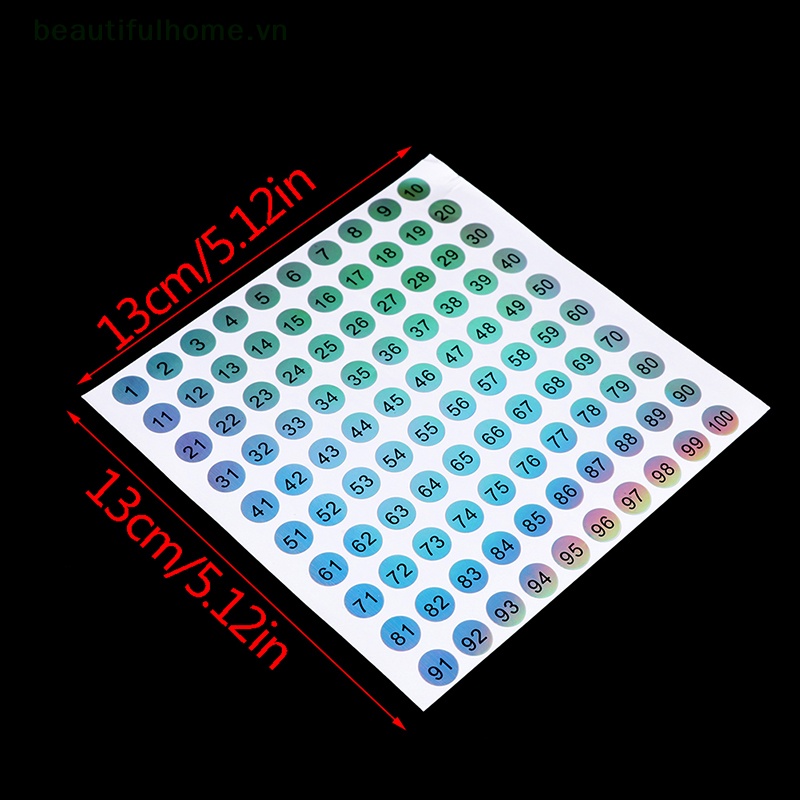 Set 1-500 Nhãn Dán Đánh Dấu Số Laser Trang Trí Móng Nghệ Thuật