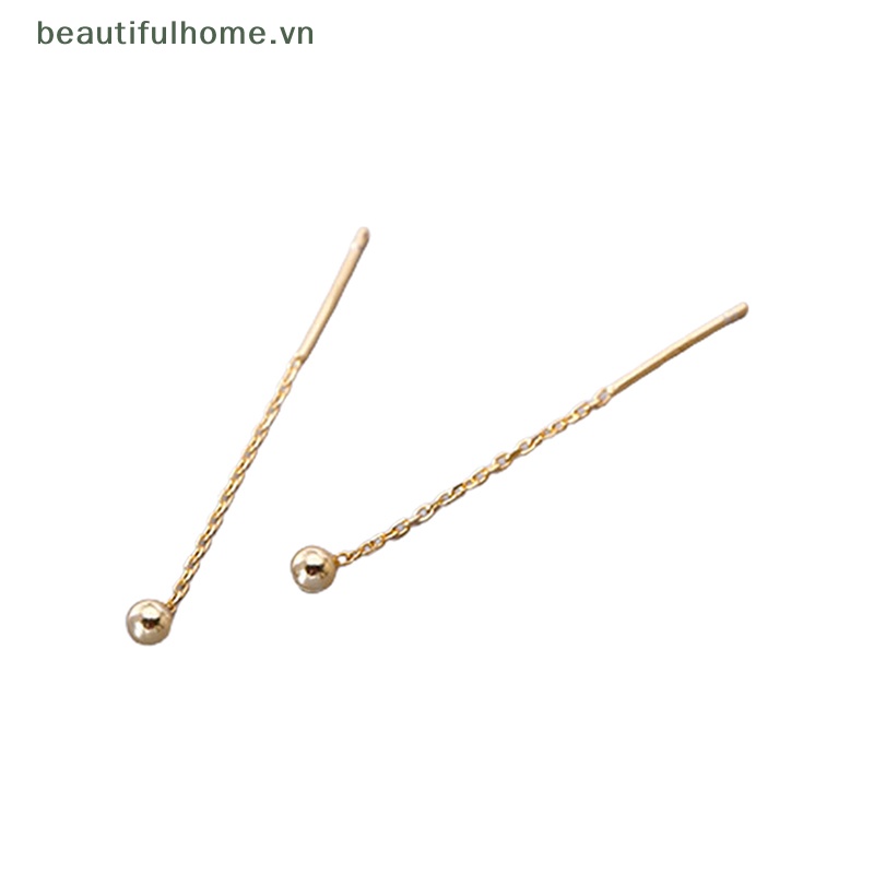 Bông Tai Dáng Dài Hình Tròn / Trái Tim Phối Tua Rua Phong Cách Hàn Quốc Thời Trang Cho Nữ