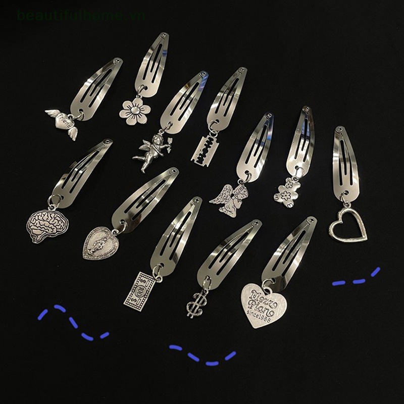 1 Kẹp Tóc Kim Loại Màu Bạc Hình Trái Tim Thời Trang Cho Nữ