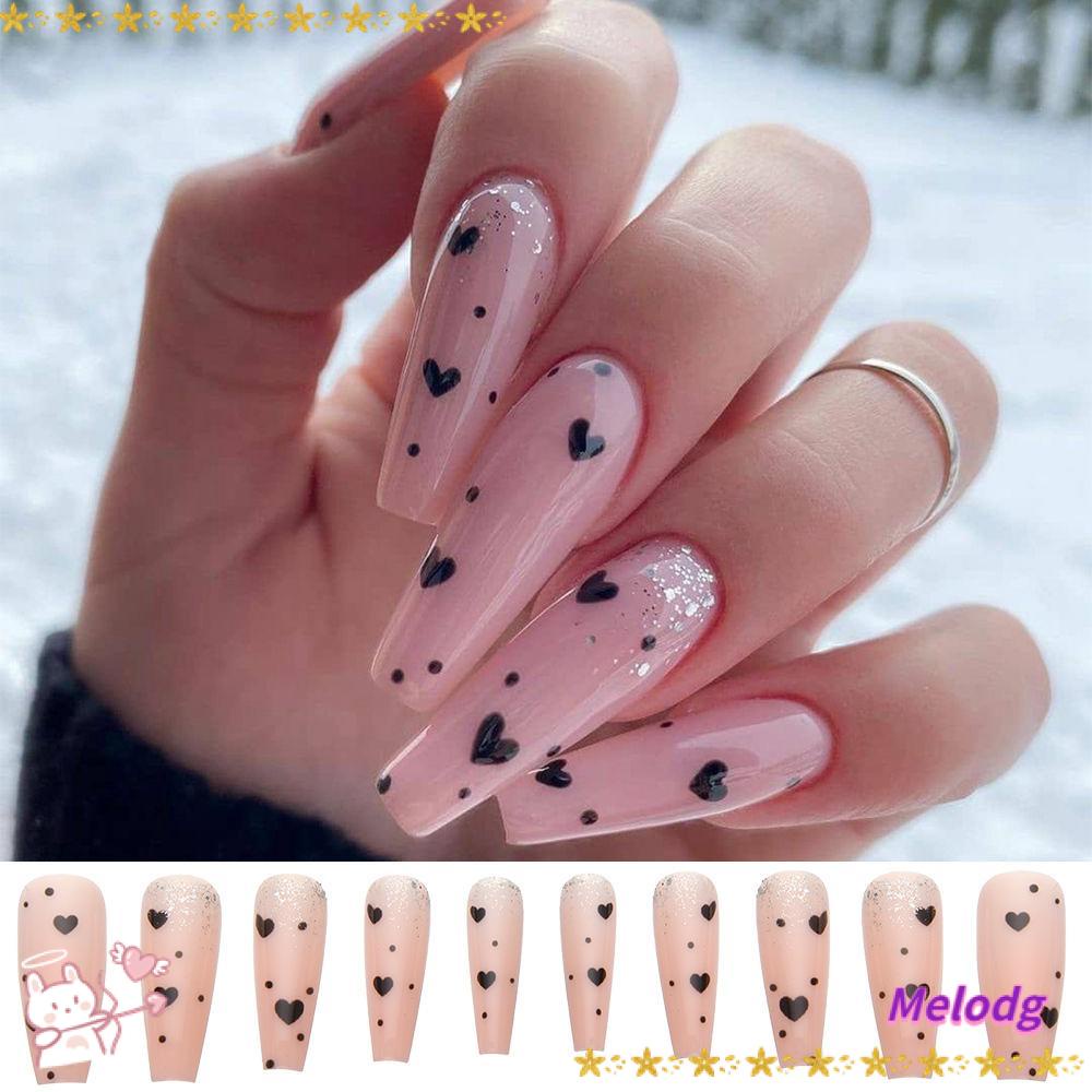 Hộp 24 Móng Tay Giả Ballerina Dáng Dài Che Phủ Toàn Diện