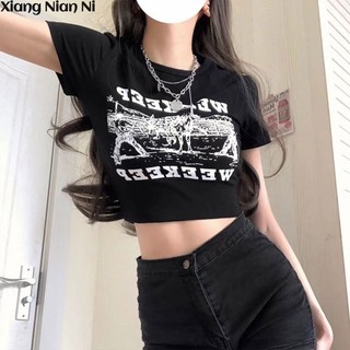 Áo Thun Nữ Ngắn Tay Phong Cách Âu Mỹ Cá Tính