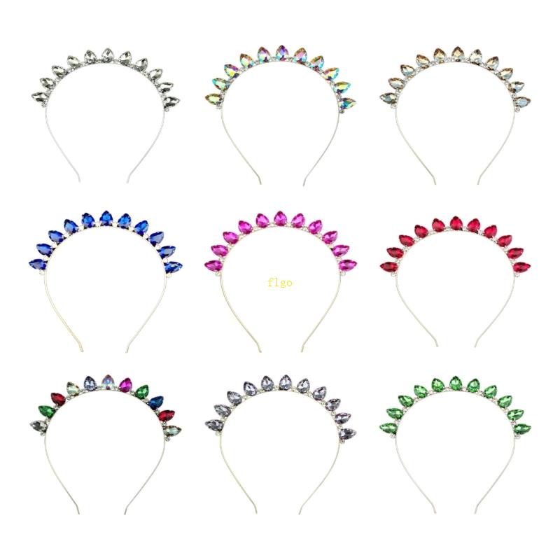 Flgo Băng Đô Hợp Kim Mỏng Đính Đá Thủy Tinh Nhiều Màu Sắc Lấp Lánh
