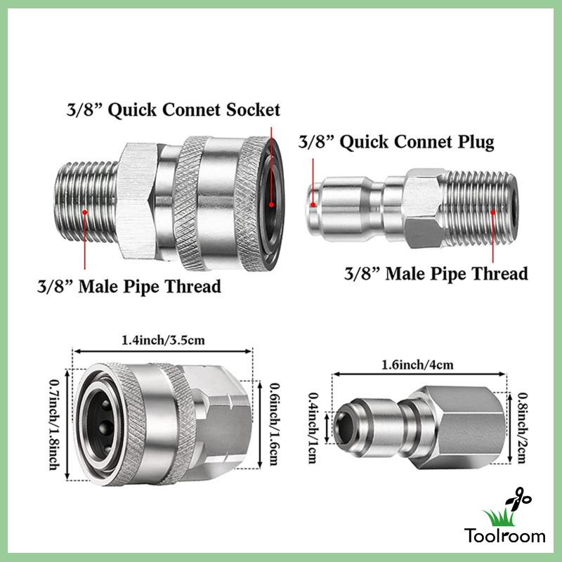 Set 4 Đầu Nối Ống Nước Áp Suất Cao Chống Rỉ Sét Tiện Dụng Cho Sân Vườn