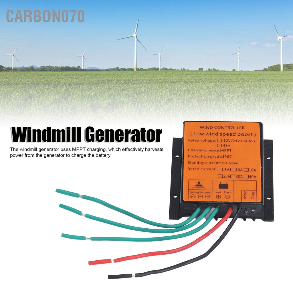 Carbon070 Bộ điều khiển sạc gió 48V 600W MPPT Sạc điện áp thấp IP67 Bảo vệ Step Up năng lượng