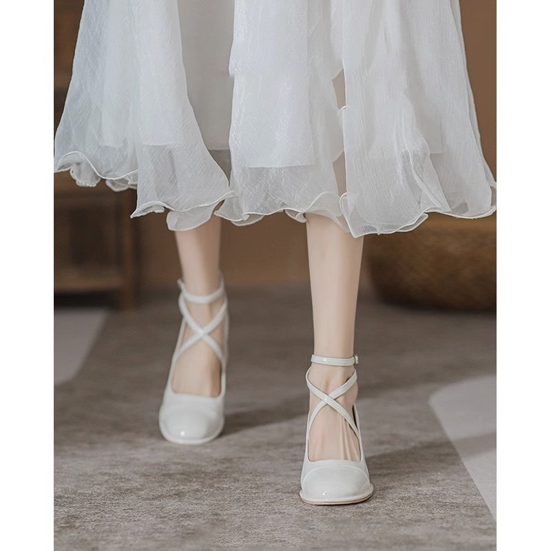 Duoya Tóc Thẳng ~ [Hàng Có Sẵn] Giày Sandal Bít Mũi Rỗng Phong Cách Cộng Hòa Mùa Hè Thiết Kế Rỗng Thời Trang Cho Nữ