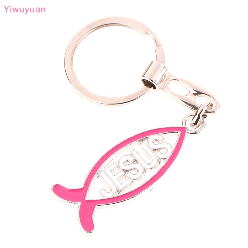 < Yiwuyuan > Móc Khóa Mặt Dây Chuyền Hình Cá Jesus Công Giáo Trang Trí Nhà Cửa Mới