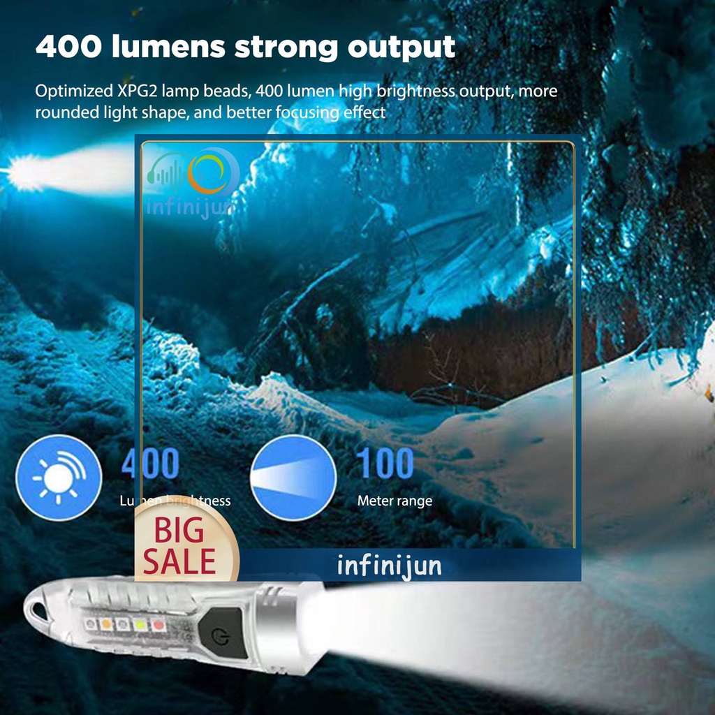 Móc Khóa Đèn Pin Mini USB Loại C Phát Hiện Tia UV