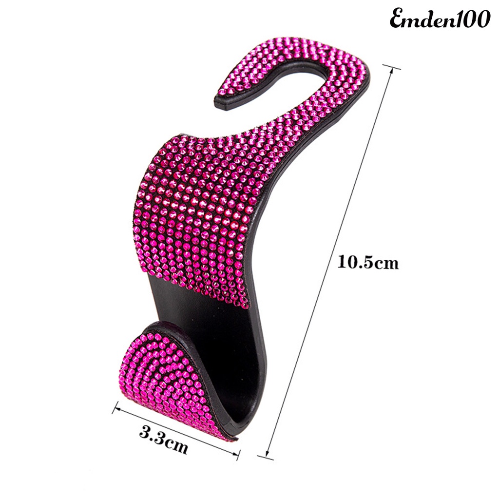 [EMDEN] Móc Treo Đồ Gắn Lưng Ghế Xe Hơi Bằng Nhựa PP Đính Kim Cương Giả Tinh Tế