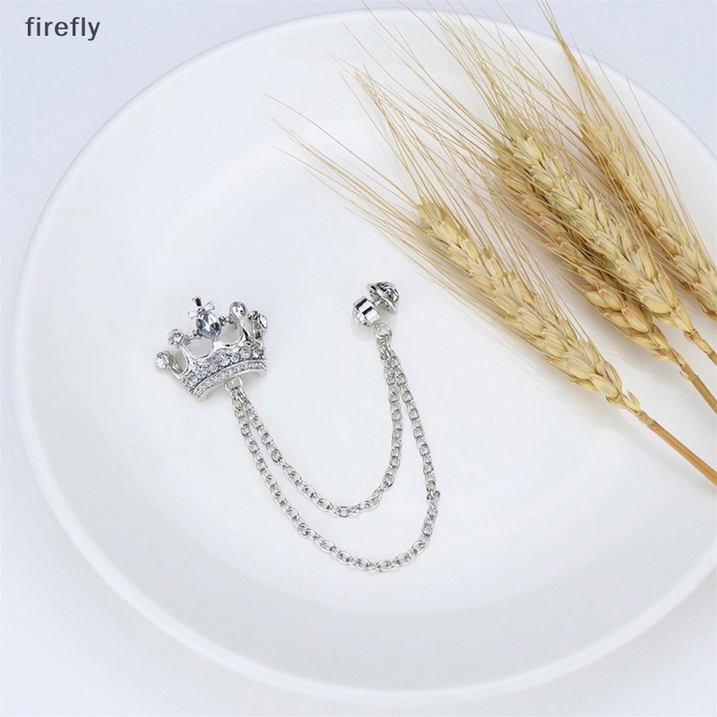 Ghim Cài Áo Hình Vương Miện Phối Dây Xích Tua Rua Phong Cách Anh Quốc Cổ Điển Thời Trang Cho Nam