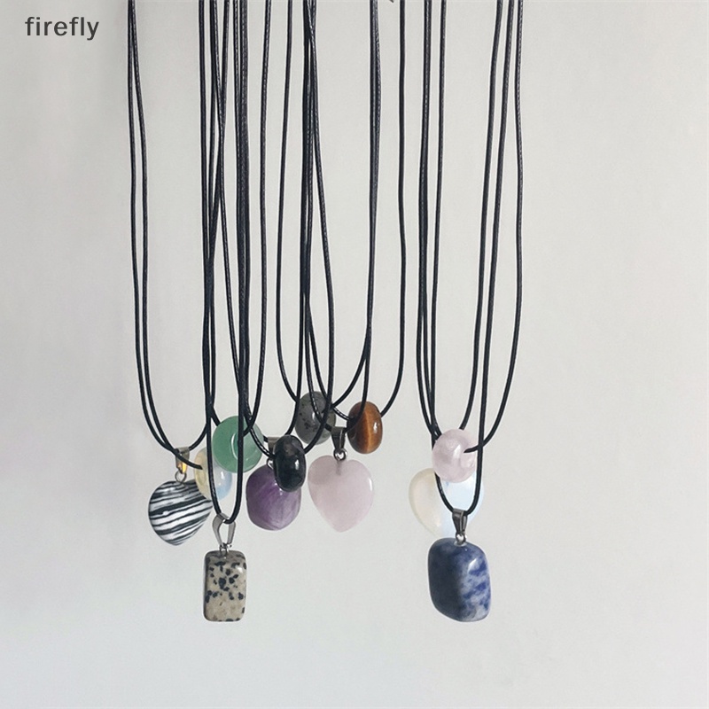 Vòng cổ Mặt Đá Vuông / Trái Tim Màu Đen Phong Cách Cổ Điển Thời Trang Cho Nam Và Nữ