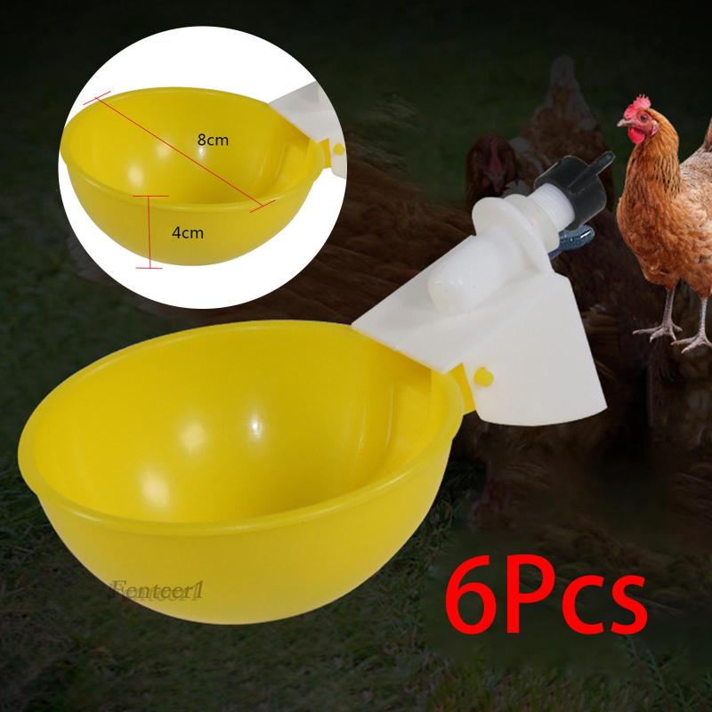 1 [Fenteer1] 6 Cốc Uống Nước Tự Động Cho Gà Vịt Thỏ