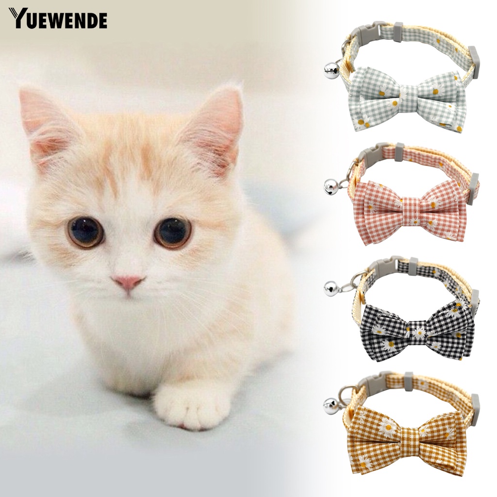 Vòng Cổ YQ.E Chống Thoát Hiểm Họa Tiết Caro Thắt Nơ Nhỏ Dành Cho Thú Cưng