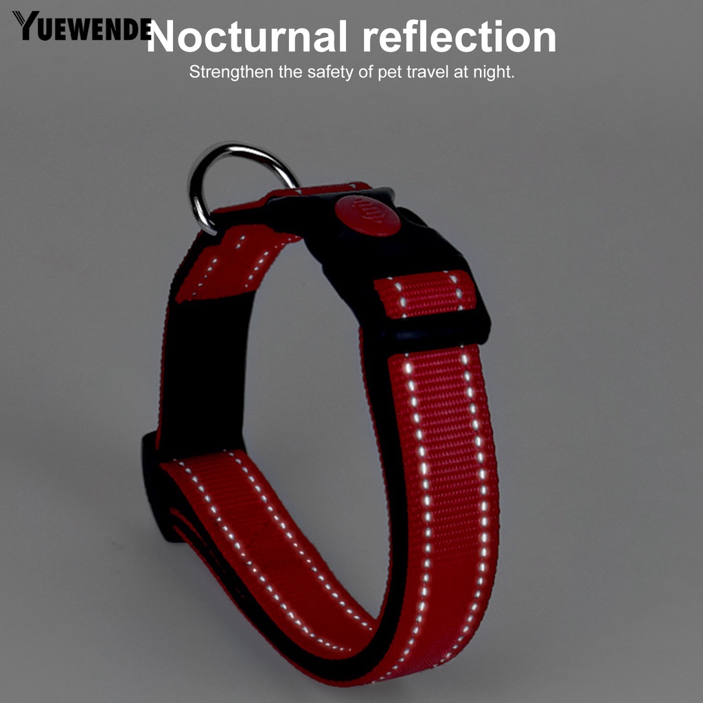 Yq.e Vòng Cổ Nylon Khóa Kim Loại Phản Quang Dạng Chữ D Có Thể Điều Chỉnh Độ Dài An Toàn Dành Cho Chó Nhỏ Và Vừa