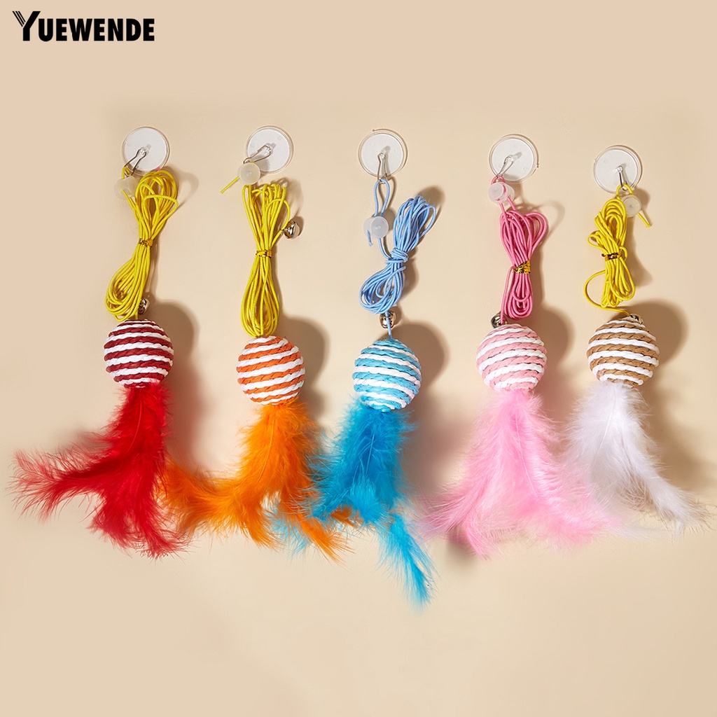 Yq.e Đồ Chơi Dây Lông Vũ Treo Cửa Độ Co Giãn Cao Trang Trí Cho Mèo Cưng