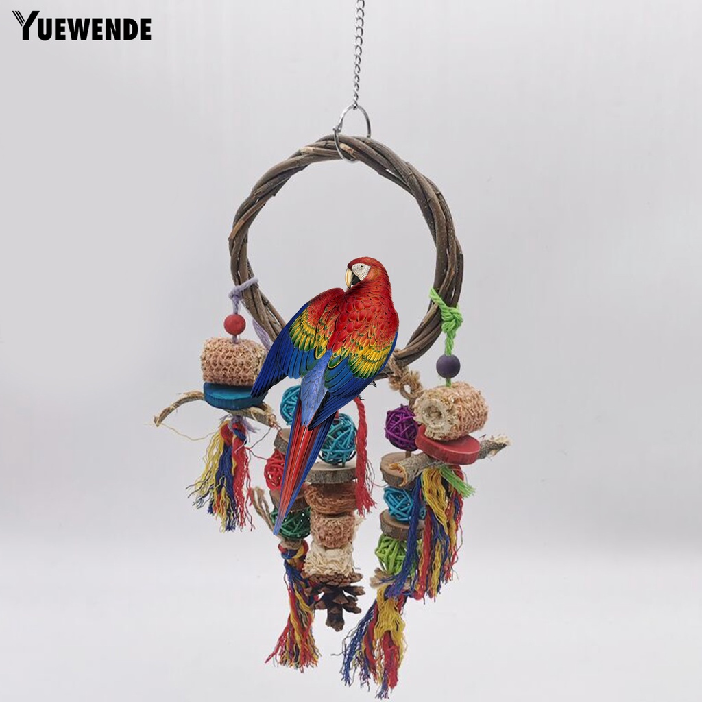 Đồ Chơi Treo Bằng Gỗ Tự Nhiên Nhiều Màu Sắc Cho Vẹt