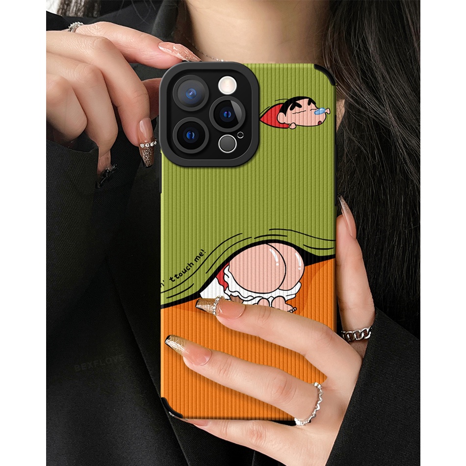 Ốp Điện Thoại Da Mềm Chống Sốc Hình Cậu Bé Bút Chì Hoạt Hình Cho iPhone 11 12 13 14 Pro MAX 11Pro 6 6S 7 8 Plus X XR XS MAX SE 2020