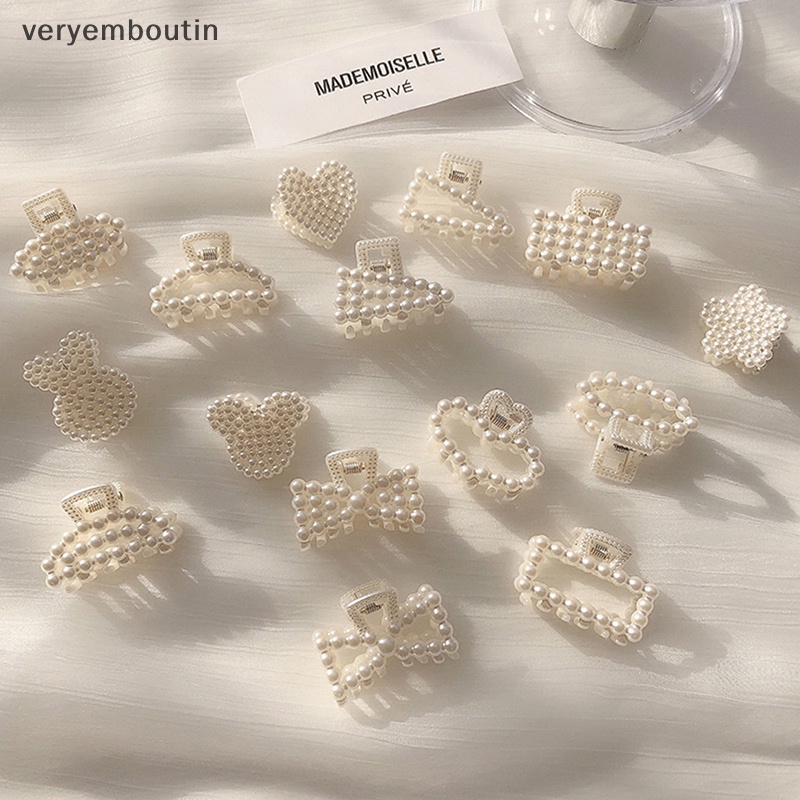 Kẹp Tóc Càng Cua Đính Ngọc Trai Giả Hình Trái Tim Hoạt Hình Dễ Thương Cho Nữ