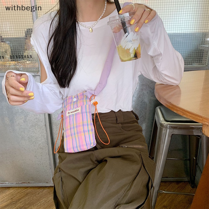 Túi Đeo Chéo Mini Vải Canvas Đựng Điện Thoại Thời Trang Hàn Quốc Dành Cho Nữ