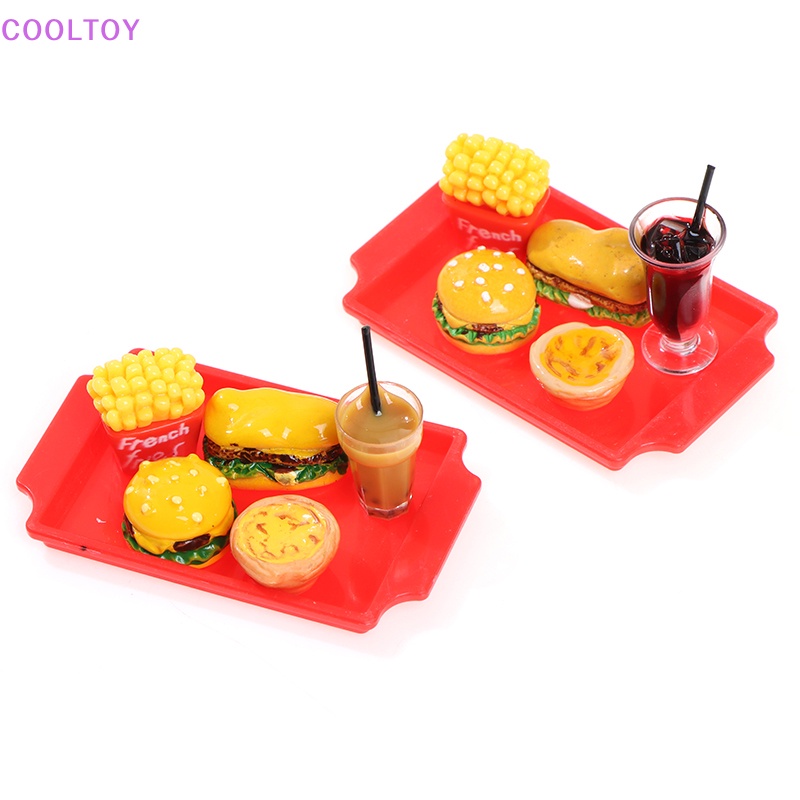 1 Bộ Đồ Chơi Thức Ăn Nhanh Mini Hình Hamburger Dễ Thương Trang Trí Nhà Búp Bê