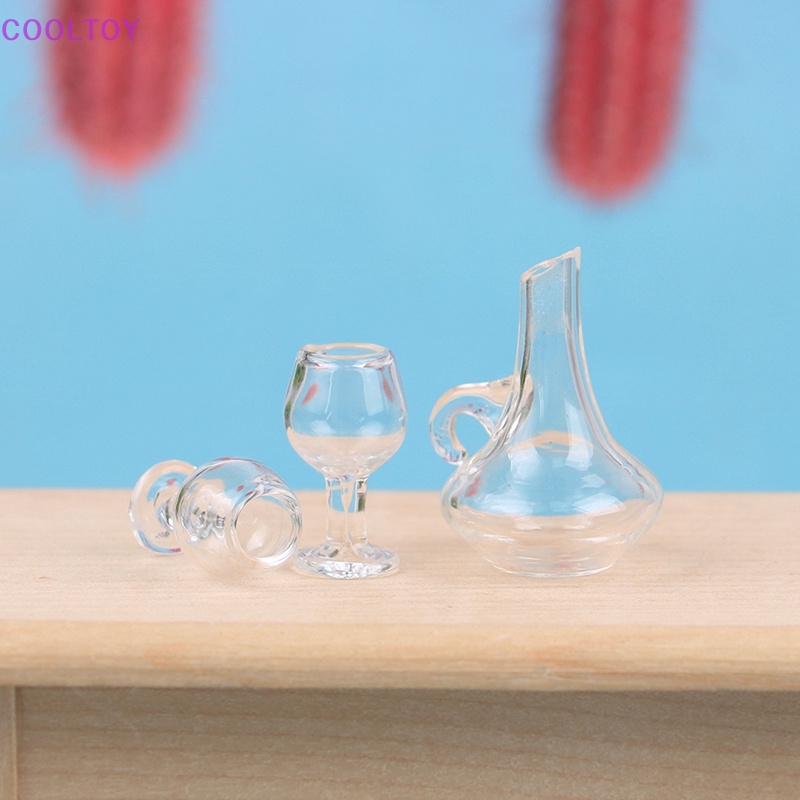 1 Bộ Ly Thủy Tinh Trong Suốt 1: 12 Trang Trí Nhà Búp Bê