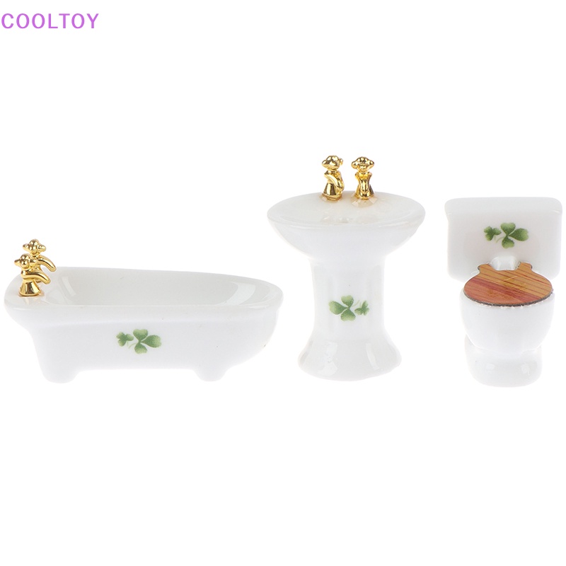 Bộ 3 Mô Hình Bồn Tắm Bằng Sứ Tỉ Lệ 1: 24 Dùng Trang Trí Nhà Búp Bê
