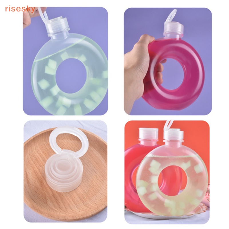 Bình Nước Thể Thao Hình Bánh Donut 500Ml Họa Tiết Hoạt Hình Dễ Thương