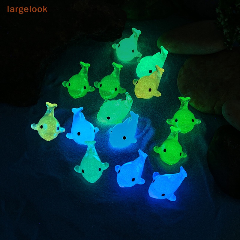 Set 5 Mặt Dây Chuyền Hình Cá Heo Bằng Nhựa Phát Quang Dễ Thương Trang Trí Tiểu Cảnh