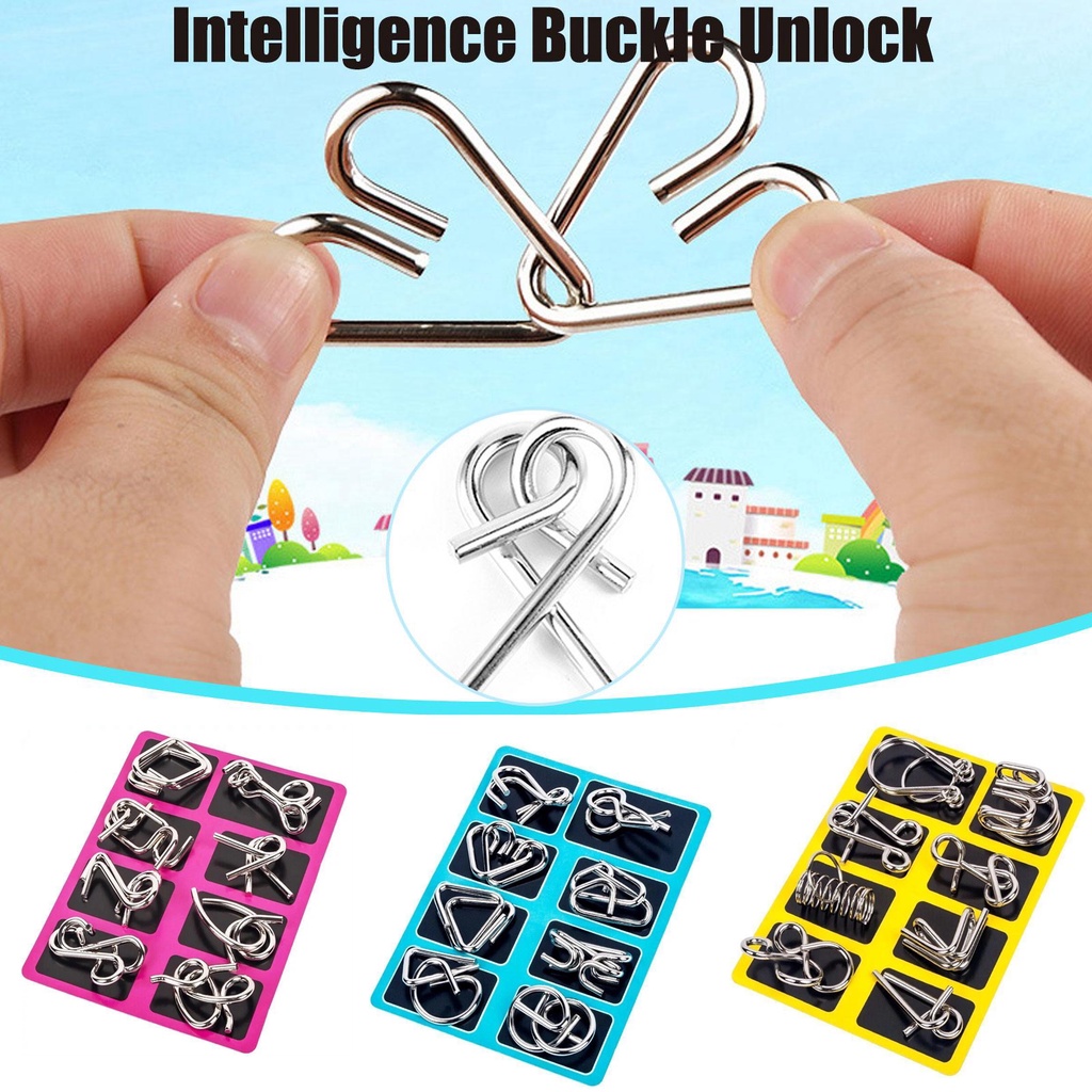 Set 8 Đồ Chơi Mở Khóa Bằng Kim Loại Giúp Giảm Căng Thẳng