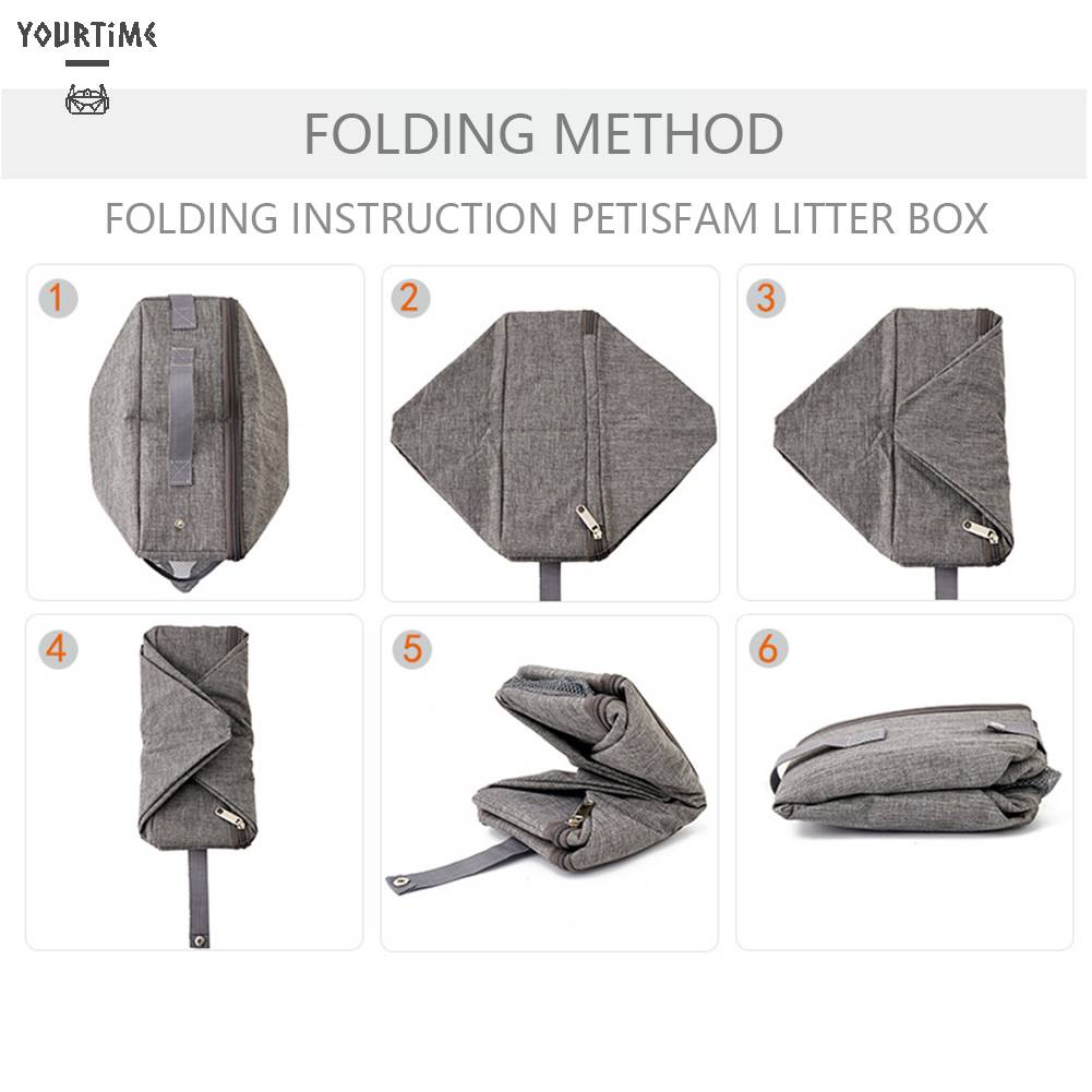 Hộp Đi Vệ Sinh Di Động Hình Chữ Nhật Có Thể Gập Lại Kèm Xẻng Cho Mèo