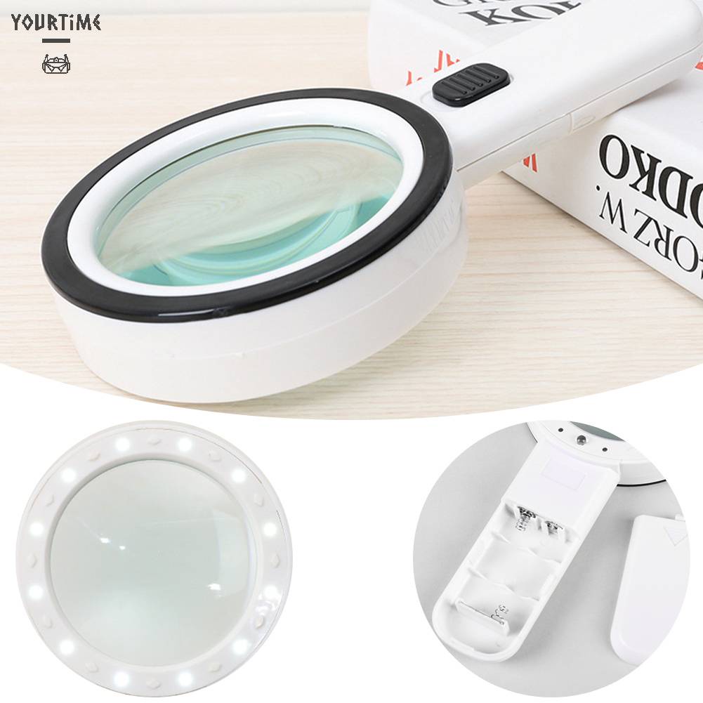 Kính Lúp Cầm Tay 30X Có 12 Đèn LED