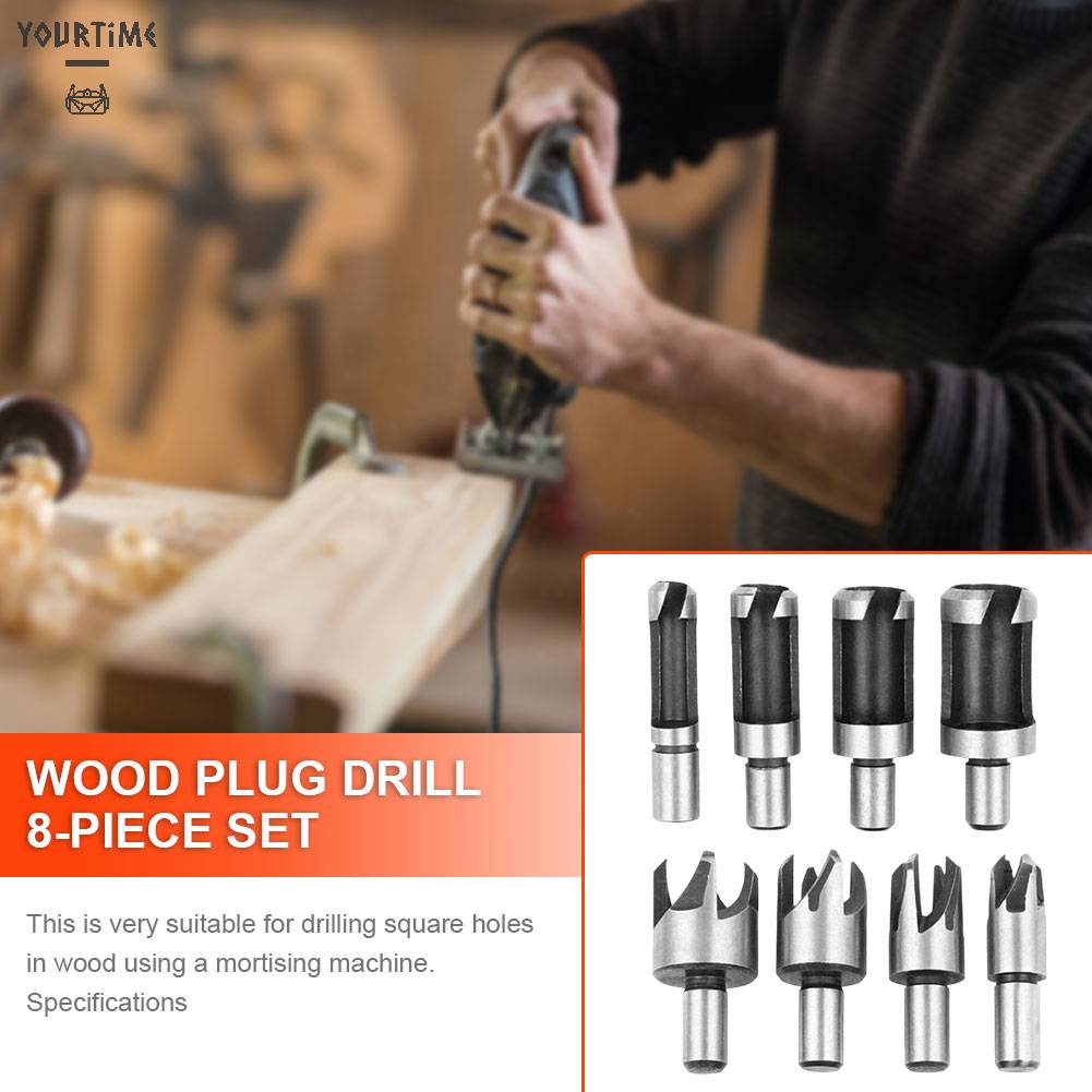 Set 8 Mũi Khoan Lỗ Tròn Bằng Thép Carbon Bền Bỉ