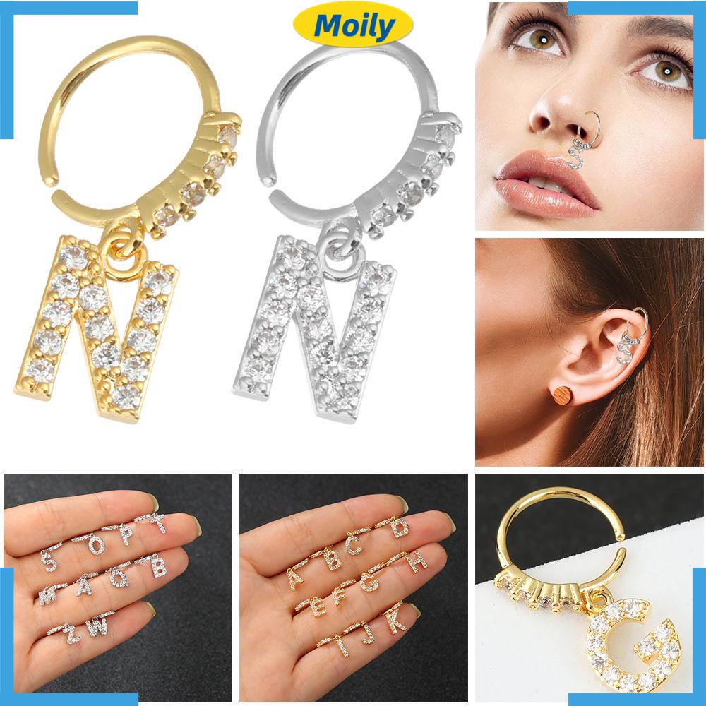 Nhẫn Mũi Trang Sức Đính Đá Khối DIY Dành Cho Nữ|Vòng Tròn Nhiều Màu Sắc Dùng Làm Mặt Dây Chuyền