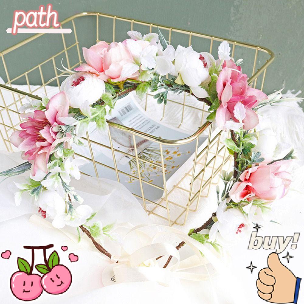 Băng Đô Cài Tóc Hình Vương Miện Đính Hoa Xinh Xắn Thời Trang Dự Tiệc Cưới