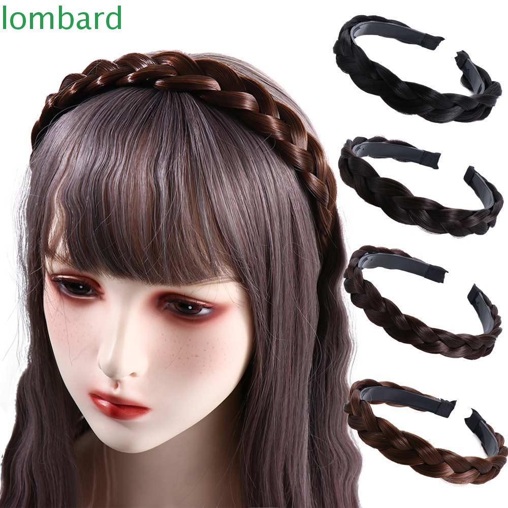 Băng Đô Tóc Giả Thắt Bím Chống Trượt Bản Rộng Thời Trang Cho Nữ