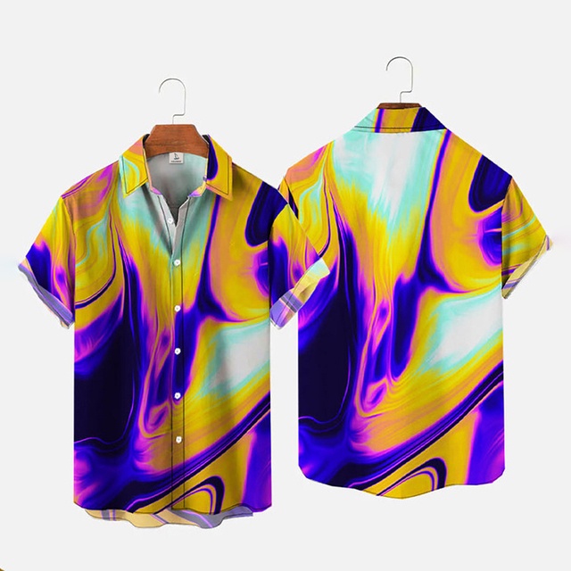 Áo Sơ Mi Nam Ngắn Tay In Họa Tiết 3D Phong Cách Hawaii Thời Trang Mùa Hè 2023