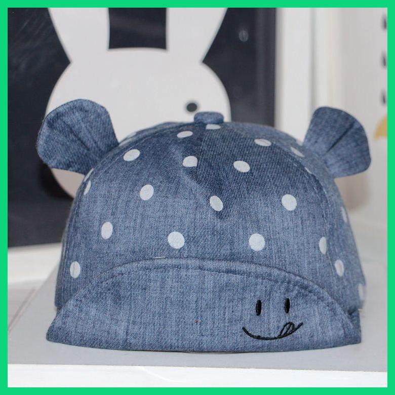 Mũ Lưỡi Trai Mềm Mại Họa Tiết Chấm Bi / Mặt Cười Xinh Xắn Cho Bé