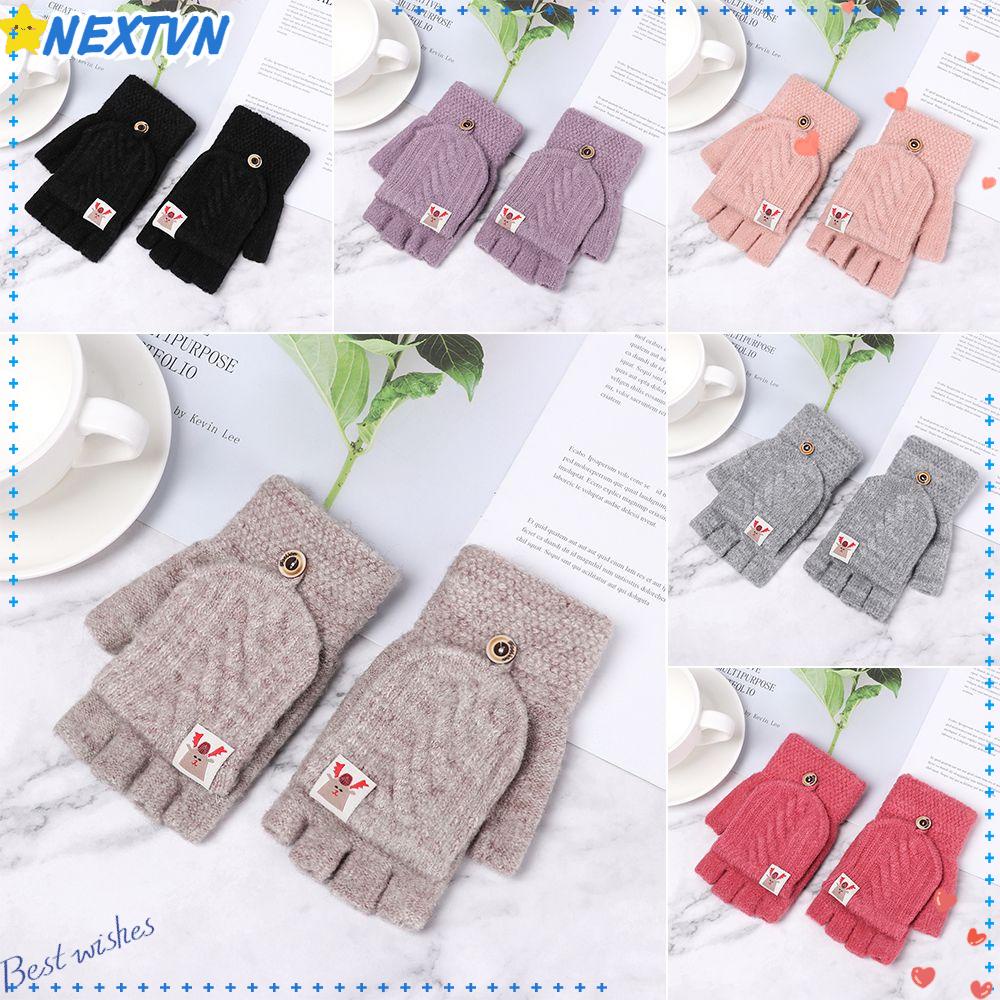 Găng Tay Dệt Kim Mềm Mại Co Giãn Giữ Ấm Ngón Tay Cho Nam Nữ