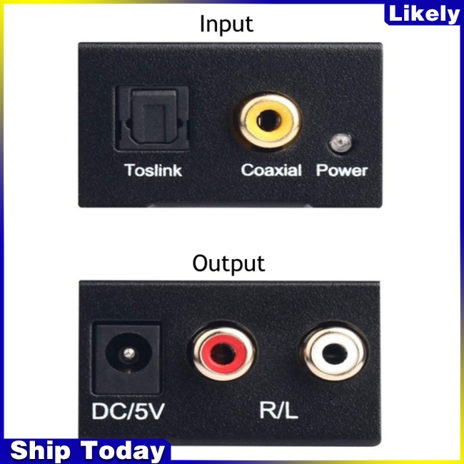 Bộ Thiết Bị Khuếch Đại Âm Thanh Kỹ Thuật Số Giắc Cắm 3.5mm Sang Analog Aux rca L / r Chuyên Dụng