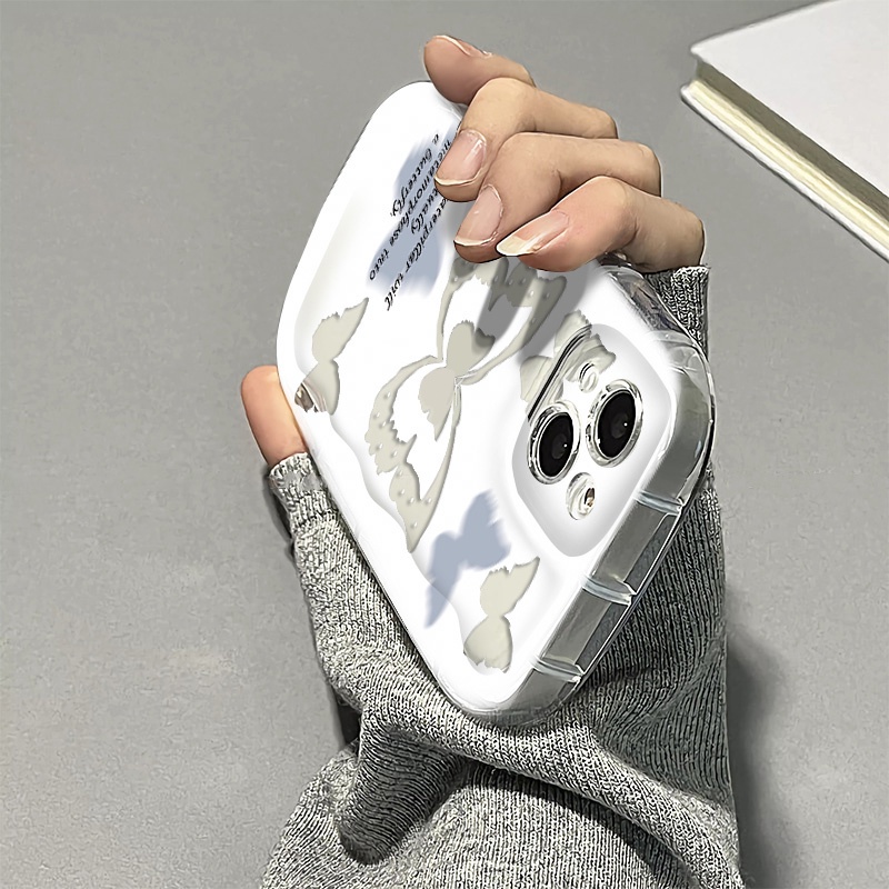 Ốp Điện Thoại Silicone TPU Mềm Trong Suốt Chống Sốc In Hình Bướm Cho IPhone 14 13 12 11 Pro Max XS X XR 8 + 7 Plus