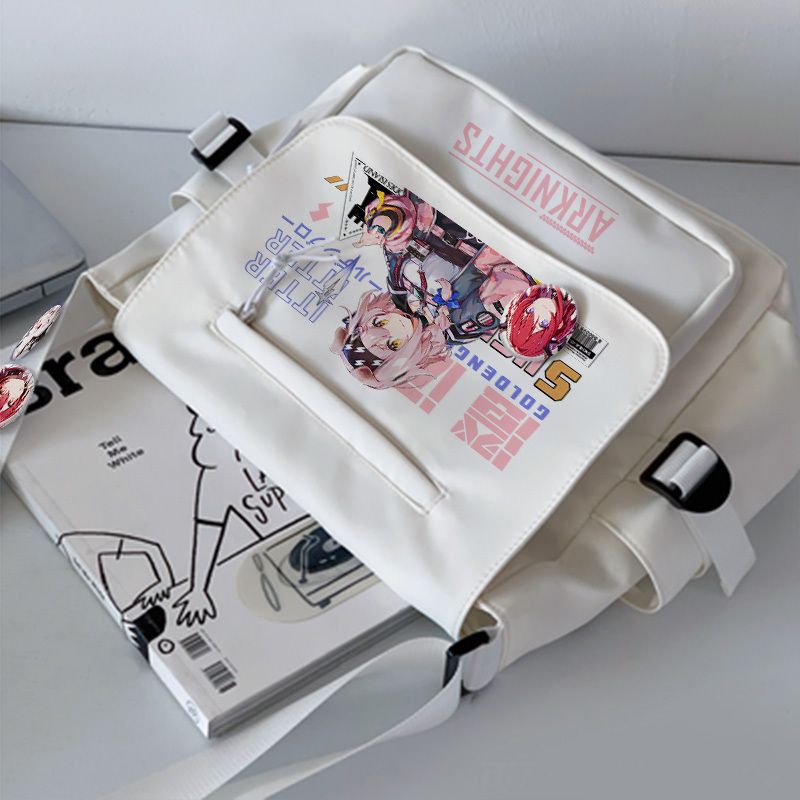 Arknights Anime Tomorrow's Ark shoulder bag junior high school students female male crossbody large capacity bag hundred match silver gray hatred white order heavy Yue