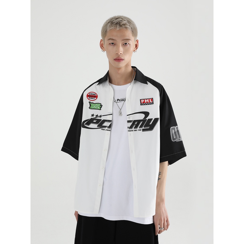 [Reviving Same Style] Áo Sơ Mi Ngắn Tay Dáng Rộng Phong Cách Đường Phố Mỹ Retro PCMY