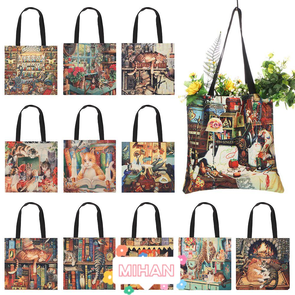 Túi Tote Cỡ Lớn In Họa Tiết Tranh Sơn Dầu MIHAN1