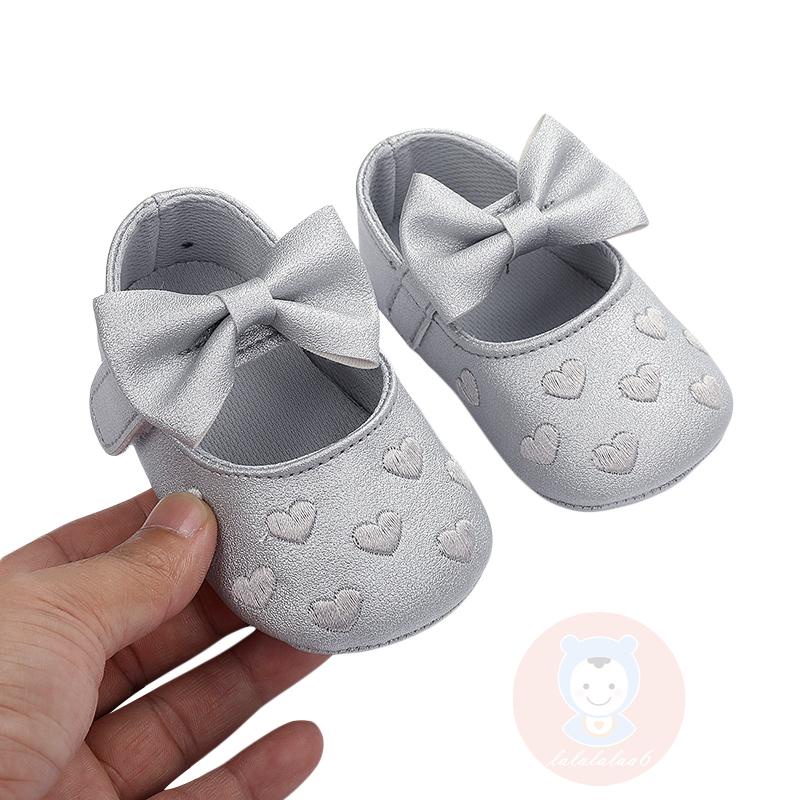 Giày Búp Bê Da PU Đế Mềm Đính Nơ Xinh Xắn Cho Bé Gái LAA6-Baby
