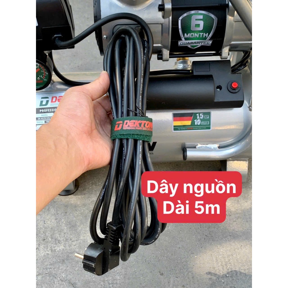 Máy Nén Khí Không Dầu Dekton DK-AC2910ALT Dung Tích 10 Lít  Công Suất 1.5HP - Lên Hơi Nhanh Vỏ Hợp Kim Nhôm thế giới máy
